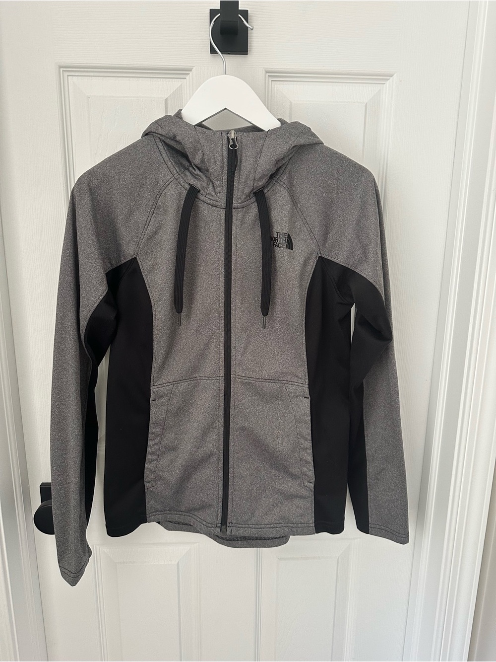 The North Face Grey & Black Hooded Softshell Jacket